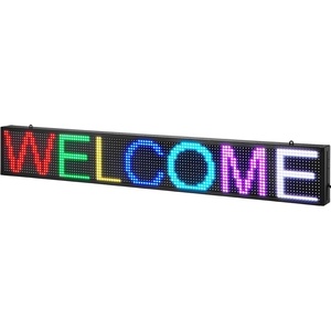 VEVOR Programmable LED Sign, P10 Full Color LED Scrolling Panel, DIY Custom Text Pattern Display Board, WIFI USB Control Message Shop Sign for Store Business Party Bar Advertising 52″x8″(52″x8″)
