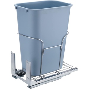 VEVOR Pull-Out Trash Can, 35L Double Bins, Under Mount Kitchen Waste Container with Soft-Close Slide and Door Mounting Kit, 110 lbs Load Capacity Heavy Duty Garbage Recycling Bin for Kitchen Cabinet(37 QT)