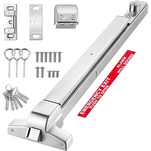 VEVOR Push Bar Panic Exit Device, 31″ Stainless Steel Commercial Panic Bar for Exit Doors, Emergency Exit Door Hardware with Auto Alarm System and Sticker, for 31″-46″ Wood or Metal Door, Silver(31″ with Auto Alarm System)