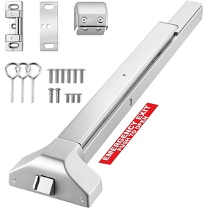 VEVOR Push Bar Panic Exit Device, 31″ Stainless Steel Commercial Panic Bar for Exit Doors, Emergency Exit Door Hardware with Dual Locking Bolt and Sticker, for 31″-46″ Wood or Metal Door, Silver(31″ with Dual Locking Bolt)