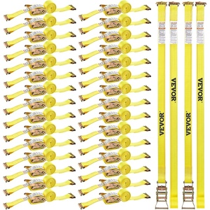 VEVOR Ratchet Straps, 2 in x 30 ft, Heavy Duty Tie Down Straps with Double J Hook, 10,000 lbs Break Strength, Tie Down Ratcheting for Moving, Trailers, Motorcycles, Kayaks, Car Roof, 10 Pack(2″ x 15′ – 30 PACK)
