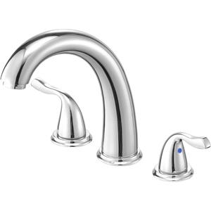 VEVOR Roman Tub Faucet, 3 Hole Waterfall Bathtub Faucet, Bath Tubs Faucets Set with 2 Handles, Deck Mount Bath Tub Faucets Set for Pet Washing, Adult Bathing, Chrome, High Arc Spout(Chrome)