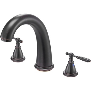 VEVOR Roman Tub Faucet, 3 Hole Waterfall Bathtub Faucet, Bath Tubs Faucets Set with 2 Handles, Deck Mount Bath Tub Faucets Set for Pet Washing, Adult Bathing, Chrome, High Arc Spout(Bronze)