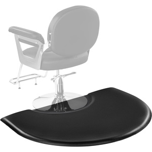 VEVOR Salon Mat for Hair Stylist, 3 x 4 FT Semi-Circle Salon Chair Mat, 1-inch Thickened Anti Fatigue Barber Shop Floor Mat with Round Cut Out, Easy-to-Clean PVC Surface & Anti-Trip Beveled Edges