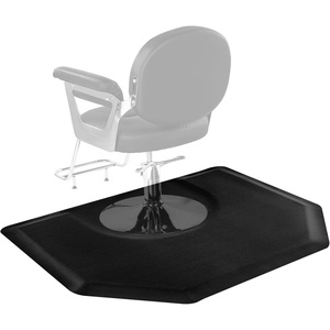 VEVOR Salon Mat for Hair Stylist, 4 x 5 FT Hexagon Salon Chair Mat Anti Fatigue, 1/2-inch Thickened Barber Shop Floor Mat with Round Cut Out, Easy-to-Clean PVC Surface & Anti-Trip Beveled Edges