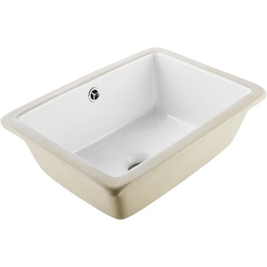 VEVOR Semi Recessed Bathroom Sink, 20.08 x 18.31 Inch Rectangular White Ceramic Vessel Sink with Overflow and 3 Faucet Holes, Drop in Modern Lavatory Vanity Bath Wash Bowl Basin Rectangle Small Space(Undermount 15.75 x 12.01 Inch)