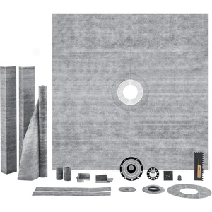 VEVOR Shower Curb Kit, 60″x48″ Shower Pan Kit with 2″ ABS Central Flange, Waterproof Membrane, Stainless Steel Grate, Shower Pan Slope Sticks Fit for Bathroom(72″x72″)