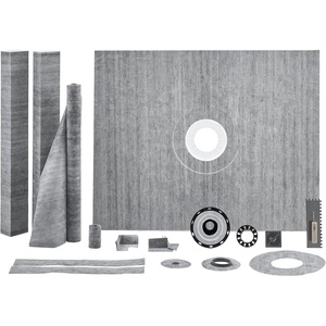 VEVOR Shower Curb Kit, 60″x48″ Shower Pan Kit with 2″ ABS Central Flange, Waterproof Membrane, Stainless Steel Grate, Shower Pan Slope Sticks Fit for Bathroom(48″x60″)