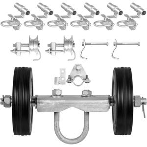 VEVOR Sliding Gate Kit, 6” Rolling Gate Hardware Kit C-Type, Wheel Carrier with Two 6″ Wheels Support, Heavy Duty Sliding Gate Rollers for Connect Tracks Door Frames,Sliding Gate Guide Roller,600 lbs(Set)