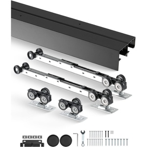 VEVOR Sliding Pocket Door Hardware Track Kit, 56.73″ Pocket Door Track Kit with Soft Close Mechanism for Smooth and Quiet Sliding, Easy to Install, for 1″ to 1 3/4″ Thickness 30″ Width Single Door(8 Ft for 2 doors)