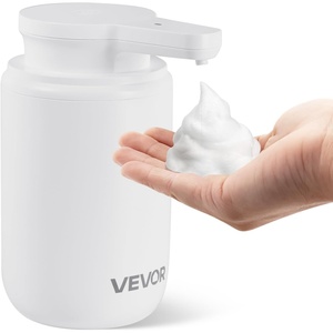 VEVOR Soap Dispenser, 300 ml / 10 oz, Rechargeable Automatic Hand Soap Dispenser with Pump, 2 Adjustable Levels, Modern Touchless Liquid Foam Container with Indicator for Bathroom and Kitchen, White