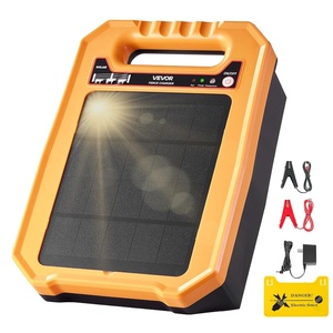 VEVOR Solar Fence Charger, 1J 10 kV Solar Powered Fence Charger, 1.86 Miles Range, Electric Fence Energizer Kit, Keep Out Predators, 3 Days Runtime, for Livestock, Poultry, Garden Protection(0.3J)