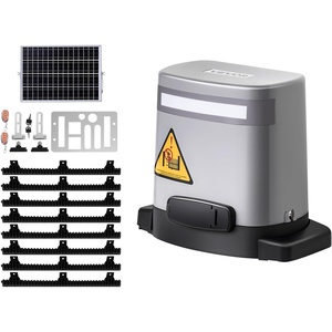 VEVOR Solar Sliding Gate Opener, 280W Electric Gate Opener for Doors up to 65.6ft 1799lbs, Gear Track Rolling Fence Door Motor with 2 Remote Controls, Driveway Gates Opening System