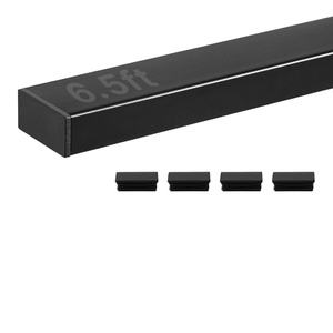 VEVOR Stainless Steel Handrail, 6.5 FT 4 Pack Rectangular Top Stair Deck Hand Rail for Outdoor/Indoor Steps with End Cap,Matte Black Coating Adjustable Metal Stair Rail for Cable Railing Kit(Handrail×1)