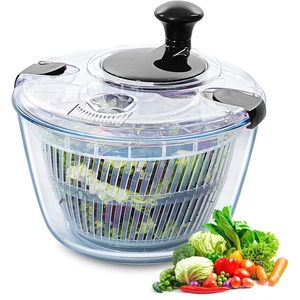VEVOR Stainless Steel Salad Spinner, 4.75Qt, One-handed Easy Press Large Vegetable Dryer Washer, Lettuce Cleaner and Dryer with 304 Stainless Steel Bowl, for Greens, Herbs, Berries, Fruits, No BPA(Salad Spinner)
