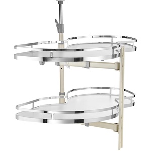 VEVOR Swing Left Blind Corner Cabinet, Pull Out Organizer for 36 inch Width Blind Cabinet, 2 Tier Height Adjustable Swing Tray, Soft Close Kitchen Cloud Blind Organizer, Left Open(2 Tier – Right Open)