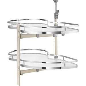 VEVOR Swing Left Blind Corner Cabinet, Pull Out Organizer for 36 inch Width Blind Cabinet, 2 Tier Height Adjustable Swing Tray, Soft Close Kitchen Cloud Blind Organizer, Left Open(2 Tier – Left Open)