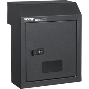 VEVOR Through The Door Key Drop Box, Heavy Duty Steel Through The Door Mailbox with 12″ Combination Lock, Mail Drop Box, Dark Gray(Gray)