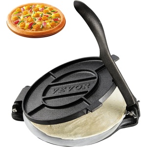 VEVOR Tortilla Press, 10 Inch Cast Iron Tortilla and Roti Maker, Heavy Duty Tortilladora Press, Pataconera Makers with Handle and 100 Pcs Parchment Paper, Dough Taco Press for Flour Tortilla, Tawa(8 inches)