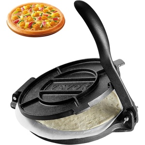 VEVOR Tortilla Press, 10 Inch Cast Iron Tortilla and Roti Maker, Heavy Duty Tortilladora Press, Pataconera Makers with Handle and 100 Pcs Parchment Paper, Dough Taco Press for Flour Tortilla, Tawa(10 inches)