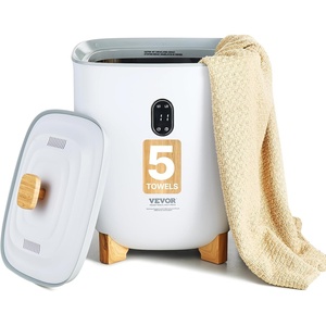 VEVOR Towel Warmers for Bathroom, 25 L Towel Warmer Bucket with Auto Shut Off for Spa Fits up to 5 Oversized Towels, Blankets, Clothes, Bathrobes, PJ’s and More(White)