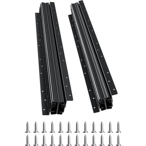 VEVOR Undermount Heavy Duty Drawer Slides, 16 24 32 40 Inch 260 lb Load Capacity Full Extension Ball Bearing Under Stair Cabinet Rails, Bottom Stair Cabinet Glides Track Runners(40inch, Black)(24 Inch)
