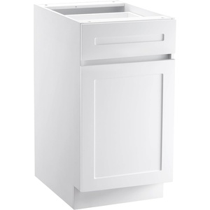 VEVOR White Shaker Base Cabinet with Drawer, 24-Inch Unassembled Drawer Base Cabinet, 24″ W x 24″ D x 34.5″ H Ready to Assemble Cabinet with Soft-Close Doors and Adjustable Shelf, for Home Office(18″W Base Cabinet)