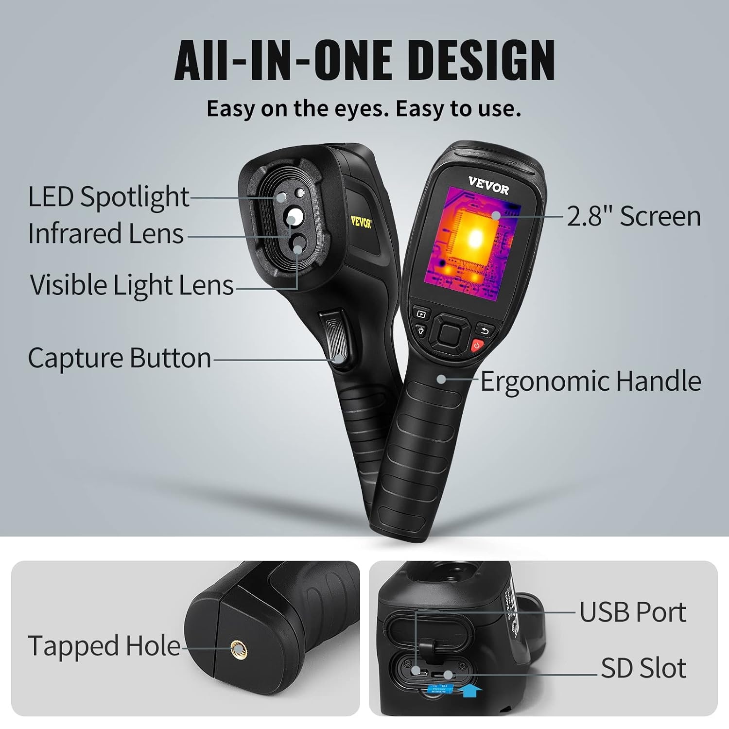 image:image2025 Advanced Thermal Camera with AI chip 384 x 288 IR Resolution5MP Visual437 x 319 FOV Camera Voice Annotation Infrared Imager with 35Inch Touch Screen 20C to 550C WiFismall