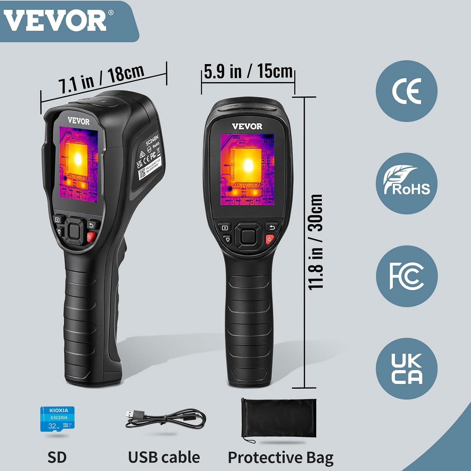image:image2025 Advanced Thermal Camera with AI chip 384 x 288 IR Resolution5MP Visual437 x 319 FOV Camera Voice Annotation Infrared Imager with 35Inch Touch Screen 20C to 550C WiFismall