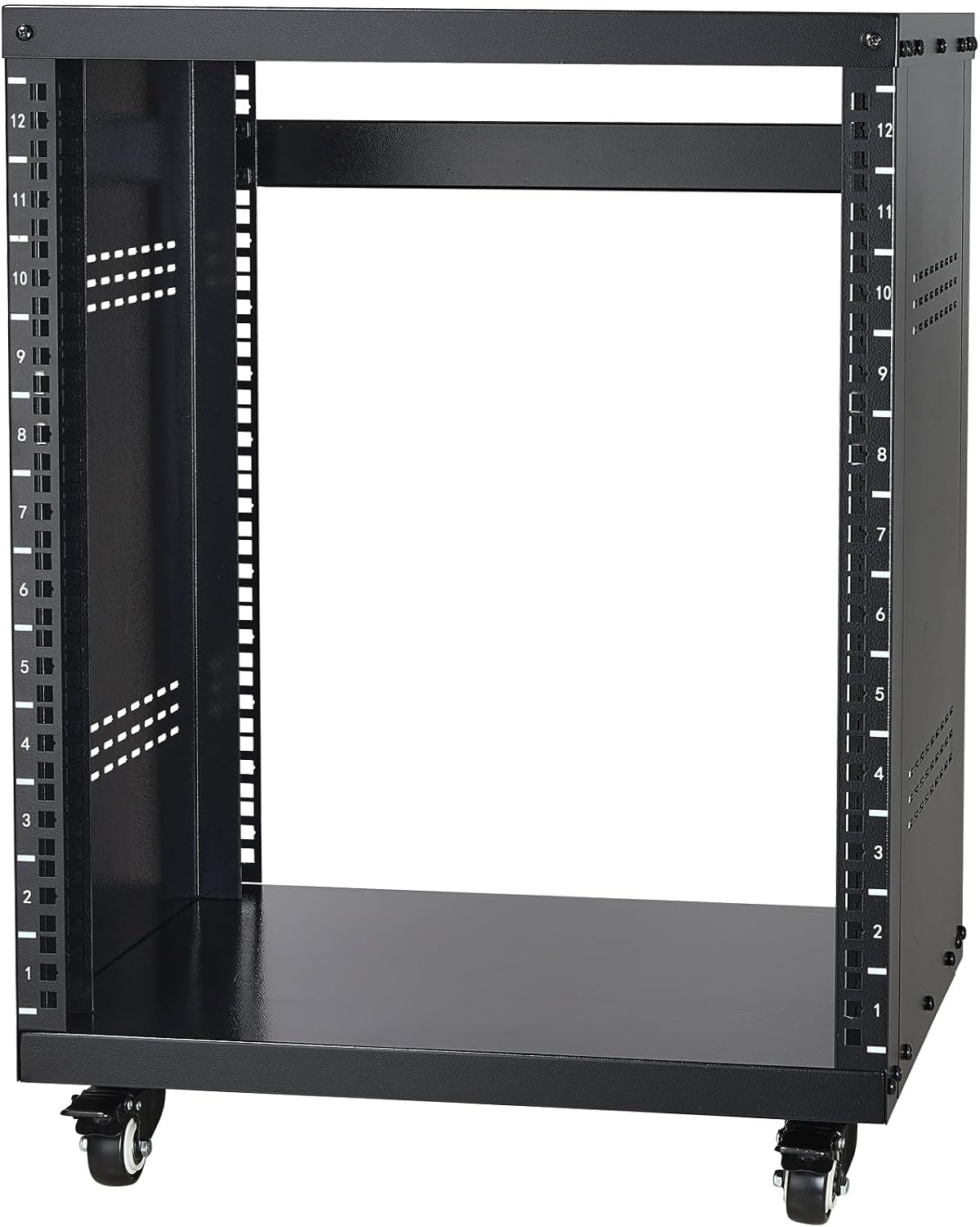 image:imageVEVOR 12U AV Rack Stand with Caster Wheels Component Rack Cabinet Recording Studio Racks Removable Side Panels Universal Network Server Case Special Vents for 19 Audio Video Rack Mounting12U