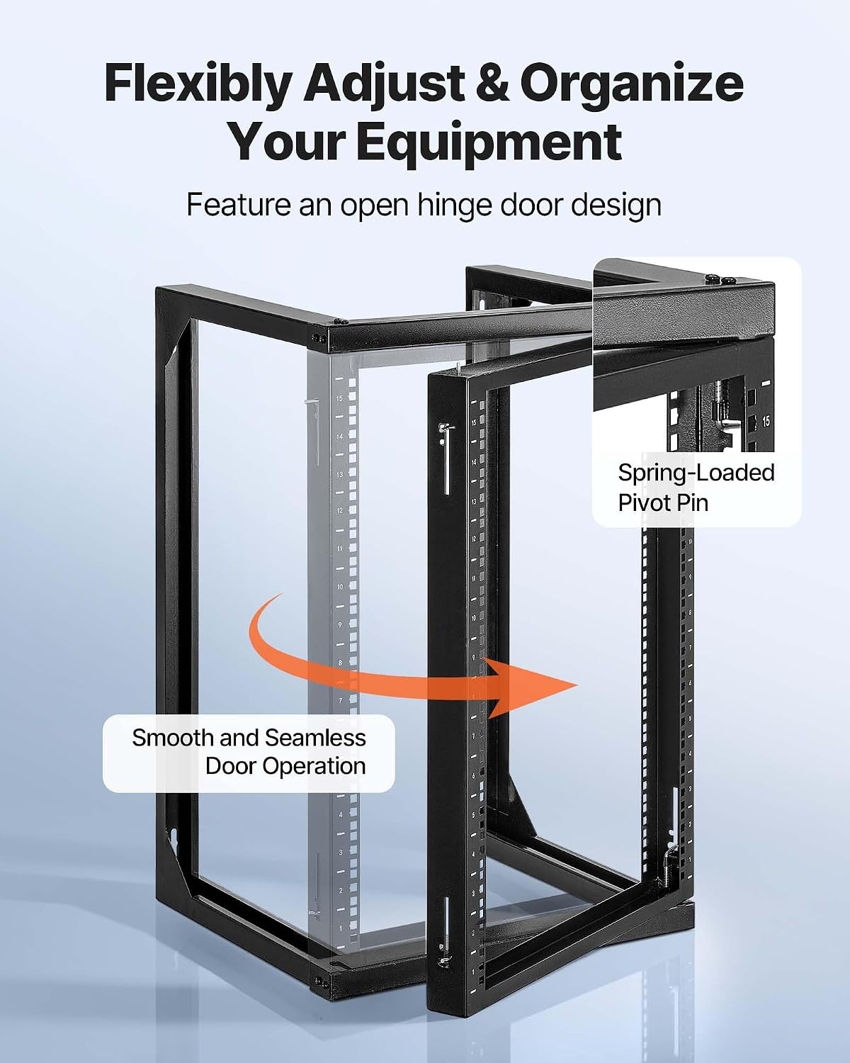 image:imageVEVOR 16U Open Frame Server Rack amp Network Rack Wall Mounted or Floor Standing Heavy Duty 4 Post with 2PCS Vented 1U Shelves amp Mounting Hardware Holds All 19 Networking IT Equipment AV Gear15U Wall Rack