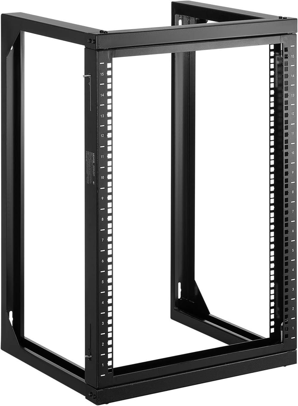 image:imageVEVOR 16U Open Frame Server Rack amp Network Rack Wall Mounted or Floor Standing Heavy Duty 4 Post with 2PCS Vented 1U Shelves amp Mounting Hardware Holds All 19 Networking IT Equipment AV Gear15U Wall Rack