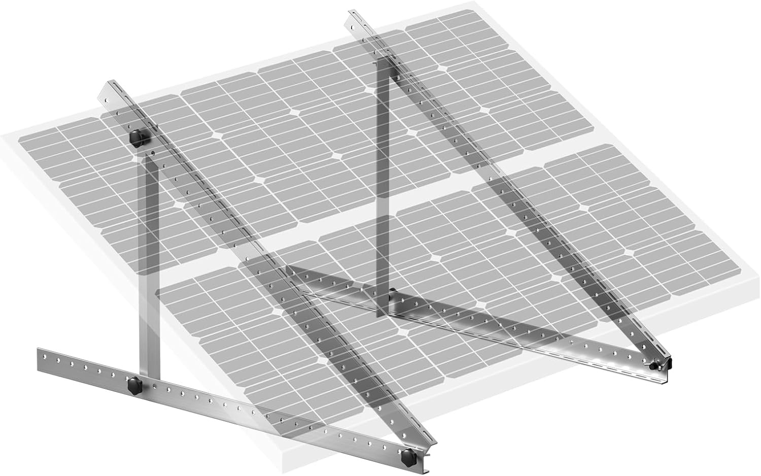 image:imageVEVOR 2 Sets Solar Panel Mounting Brackets 45Inch 0 to 90 Adjustable Tilt Mounts Support 100400W Solar Panels Lightweight Aluminum Brackets with Folding Tilt Legs for RV Boat OffGridSilverGray