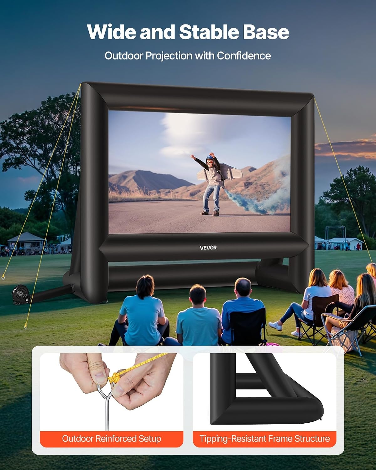 image:imageVEVOR 20FT Inflatable Movie Screen Inflatable Projector Screen with Portable Storage Bag 169 Easy Set Up Movie Projection for Outdoor Backyard Home Theater Theme PartyQCZJ18FTD