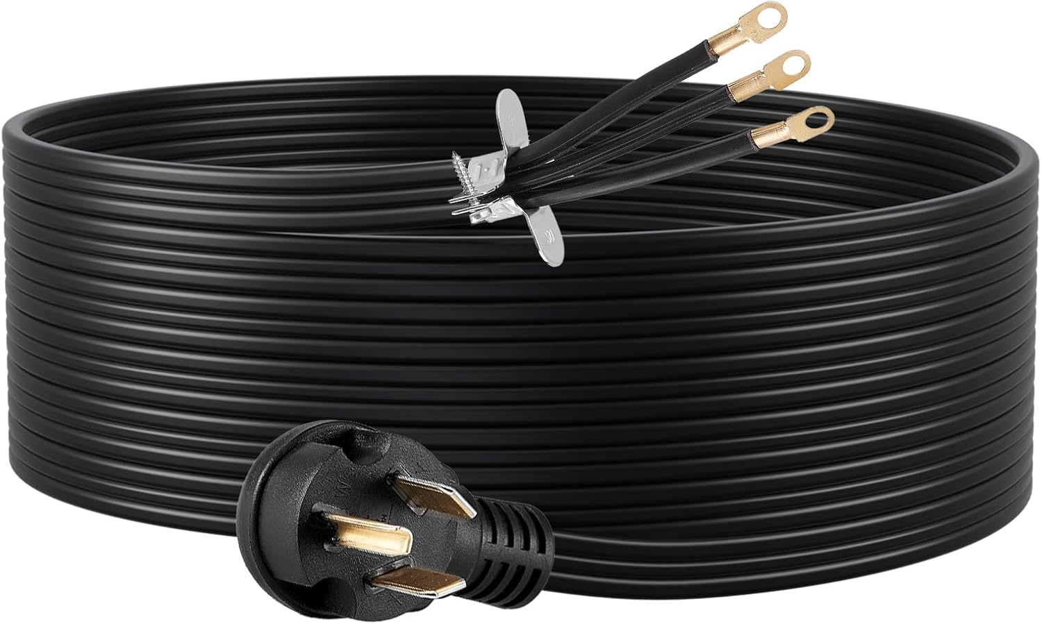 image:imageVEVOR 25 ft Dryer Extension Cord 4Prong NEMA 1430P to 1430R Dryer Cord 125V250V STW 10AWG4C 30A Pure Copper Wire Cable with Black NonWoven Bag and PVC Cable Tie for Outdoor amp Indoor UseBlack