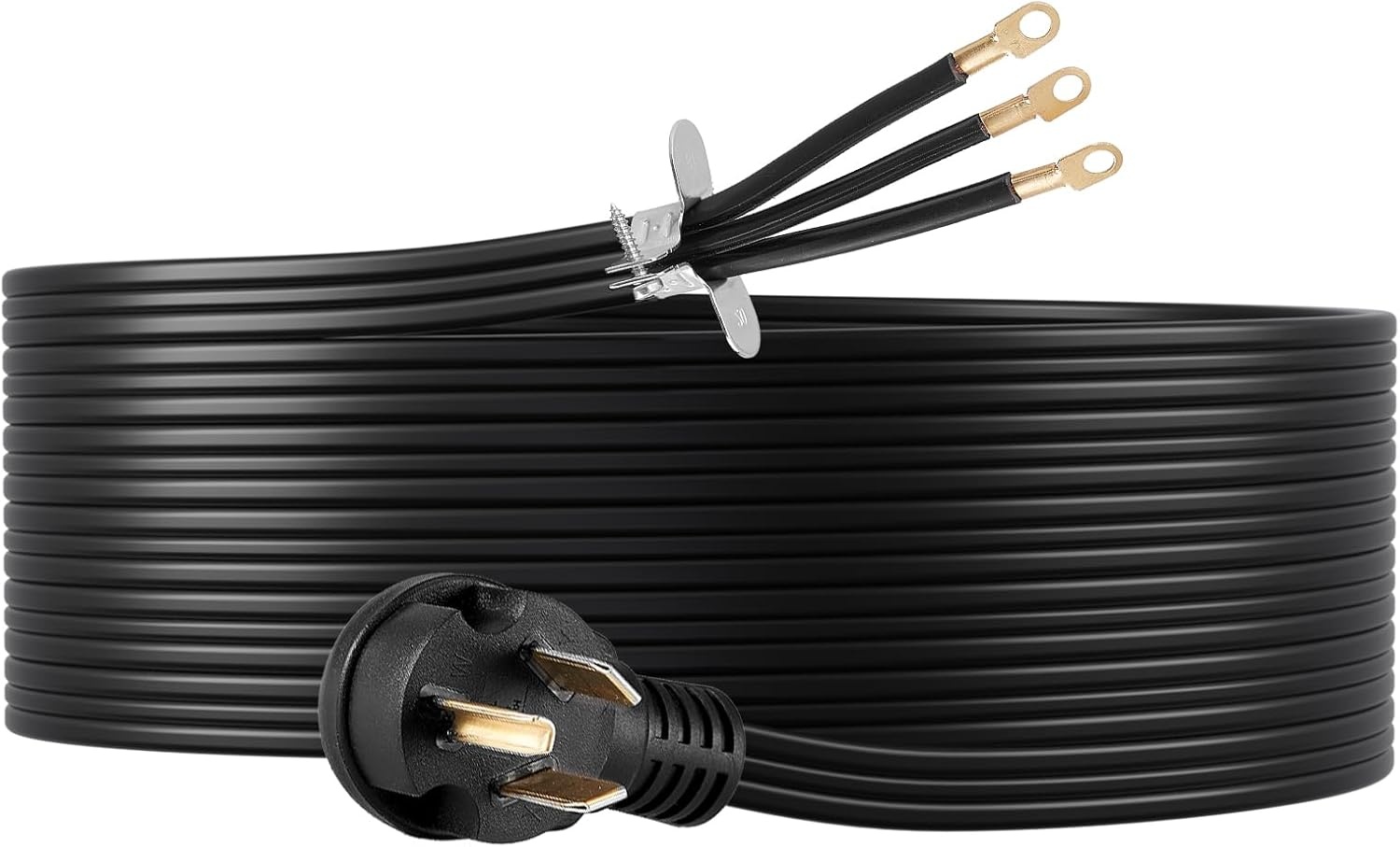 image:imageVEVOR 25 ft Dryer Extension Cord 4Prong NEMA 1430P to 1430R Dryer Cord 125V250V STW 10AWG4C 30A Pure Copper Wire Cable with Black NonWoven Bag and PVC Cable Tie for Outdoor amp Indoor UseBlack