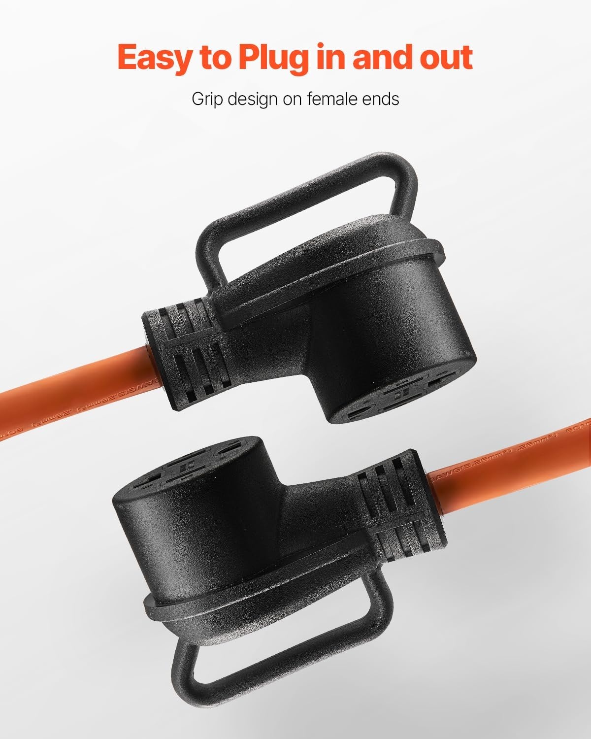 image:imageVEVOR 25 ft Dryer Extension Cord 4Prong NEMA 1430P to 1430R Dryer Cord 125V250V STW 10AWG4C 30A Pure Copper Wire Cable with Black NonWoven Bag and PVC Cable Tie for Outdoor amp Indoor UseOrange