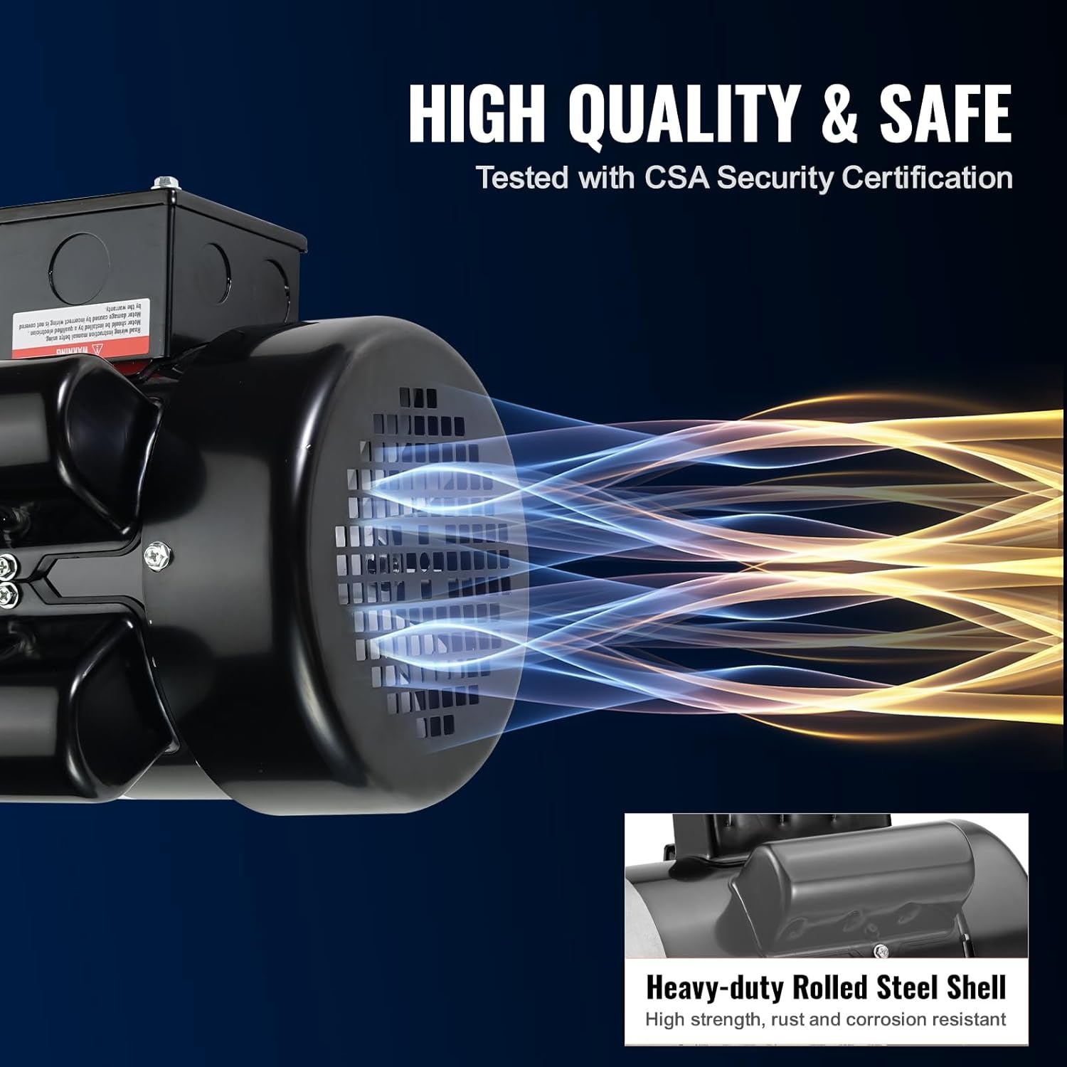 image:imageVEVOR 2HP Electric Motor 3450 RPM AC 230V460V 56C Frame Air Compressor Motor 3Phase 58 Keyed Shaft CWCCW Rotation for Agricultural Machinery and General Equipment1