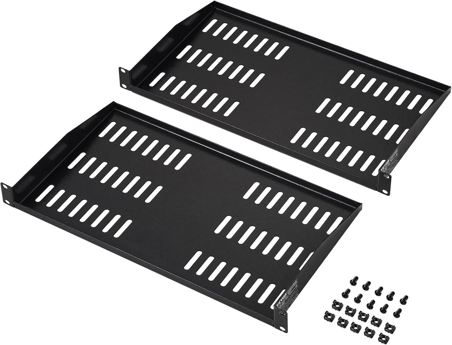 image:imageVEVOR 2PCS 1U Server Rack Shelf Universal Vented Rack Mount Cantilever Tray for 19 inch Network Equipment Rack amp Cabinet 10 Deep Rack Mount Shelf Weight Capacity 50 lbs Wall Mount Rack Shelf1U2PCS