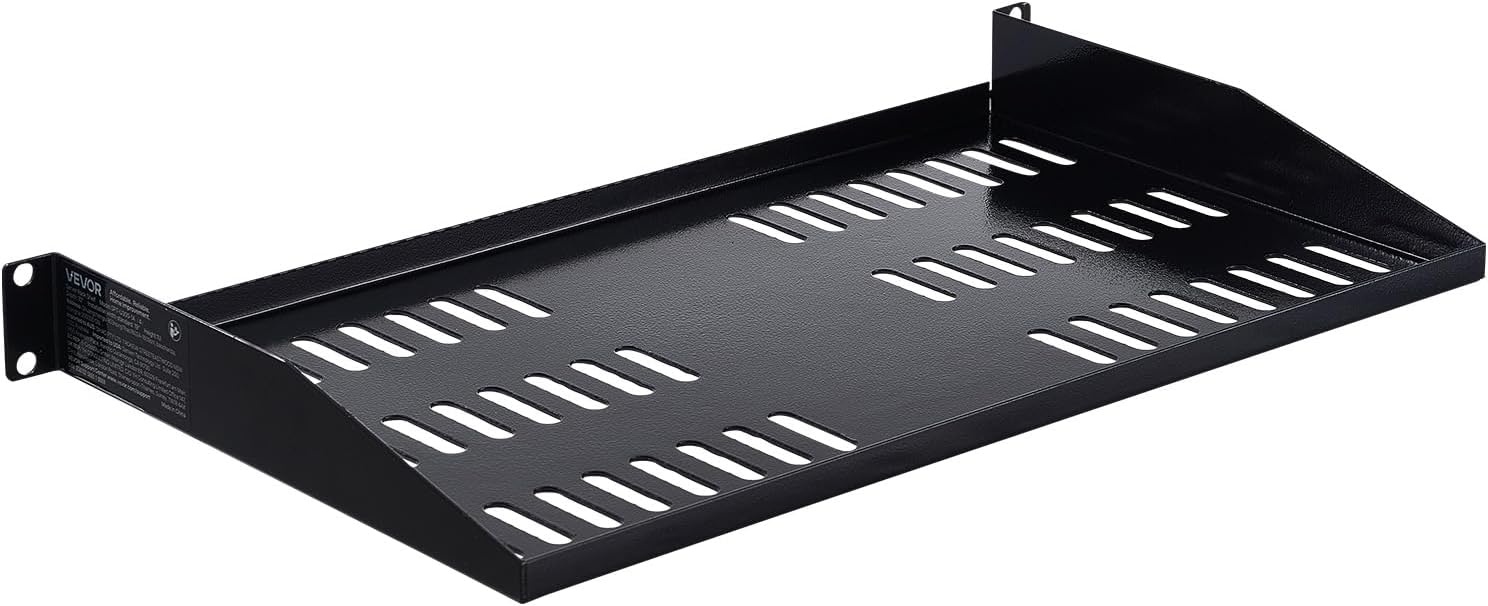 image:imageVEVOR 2PCS 1U Server Rack Shelf Universal Vented Rack Mount Cantilever Tray for 19 inch Network Equipment Rack amp Cabinet 10 Deep Rack Mount Shelf Weight Capacity 50 lbs Wall Mount Rack Shelf1U4PCS