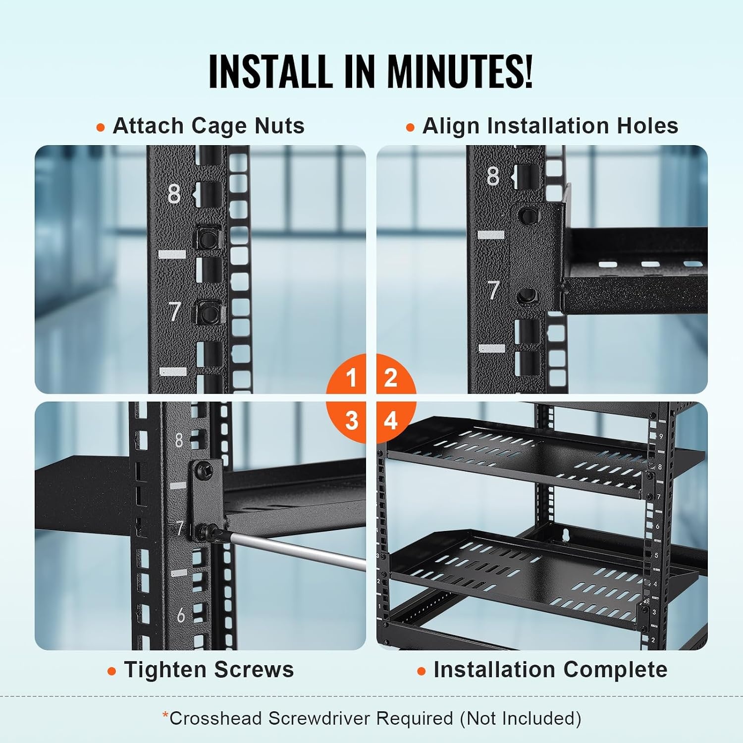image:imageVEVOR 2PCS 1U Server Rack Shelf Universal Vented Rack Mount Cantilever Tray for 19 inch Network Equipment Rack amp Cabinet 10 Deep Rack Mount Shelf Weight Capacity 50 lbs Wall Mount Rack Shelf1U2PCS