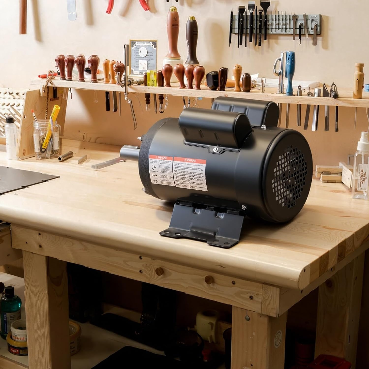 image:imageVEVOR 3 HP Electric Motor 1750RPM Air Compressor Motor CWCCW Rotation 1125 inch Shaft Diameter 275inch Shaft Length 12Nm Torque SinglePhase TEFC Cooling 230V 184T Frame1