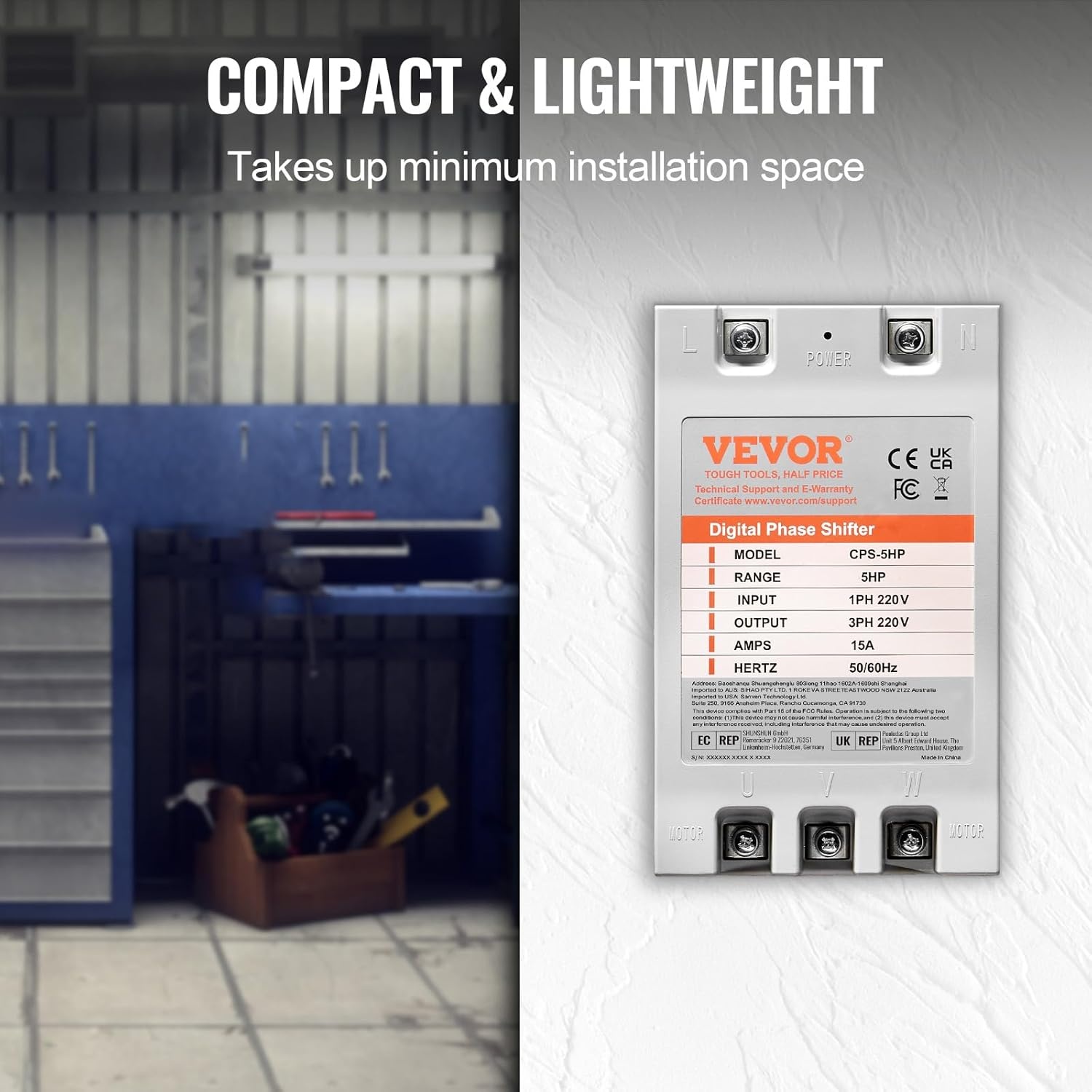 image:imageVEVOR 3 Phase Converter 75HP 23A 220V Single Phase to 3 Phase Converter 220V InputOutput Digital Phase Shifter for Residential amp Light Commercial Use One Converter for One Motor Only5HP15A