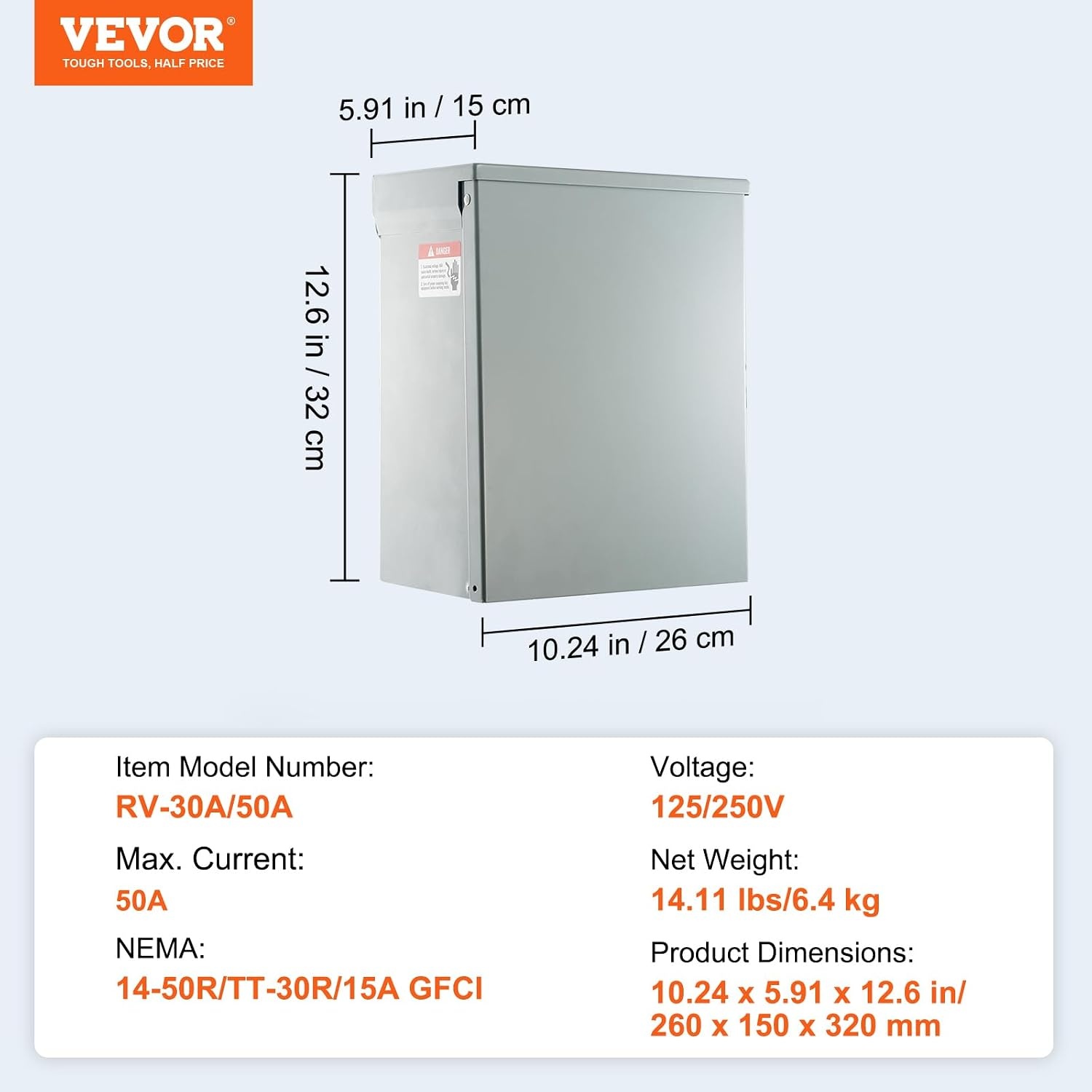image:imageVEVOR 30 Amp RV Power Outlet Box 125250 Volt Enclosed Lockable Outdoor RV Receptacle Box NEMA TT30R Weatherproof Electrical Panel for RV Camper Trailer Motorhome Electric Car for Camper Trailer Motorhome Weatherproof Enclosed amp Lockable Power Box NEMA TT30R Easy Installation with Password Lock503020 Amp