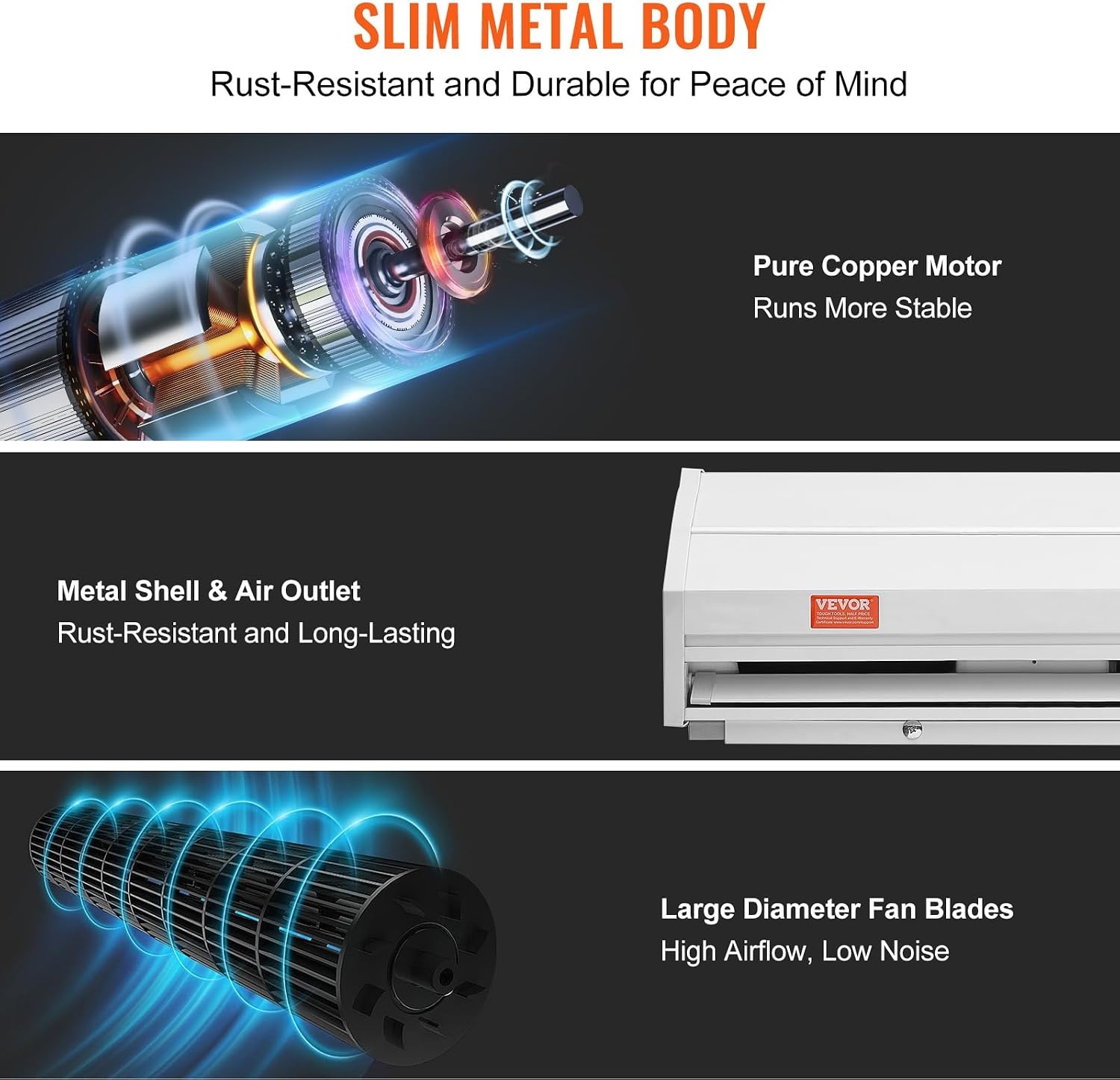 image:imageVEVOR 36 Commercial Indoor Air Curtain Super Power 2 Speeds 900CFM Wall Mounted Air Curtains for Doors Indoor Over Door Fan with Heavy Duty Limit Switch 110V NonAC Unit No Heating or CoolingWhite