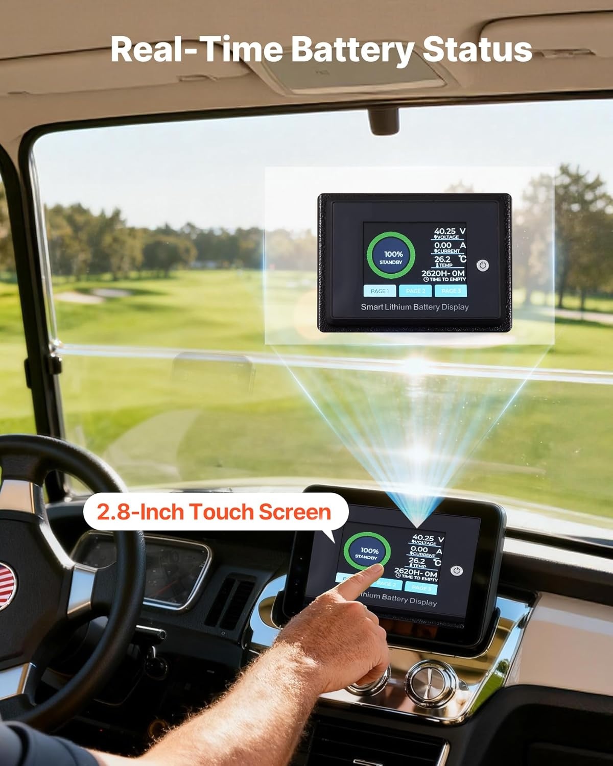 image:imageVEVOR 48V 512V 105AH Lithium Golf Cart Battery with 18A Charger Lifepo4 Battery Kit Builtin 200A BMS with Bluetooth amp Touch Monitor 2C Discharge 4000 Cycles for Golf Carts Trolling Motors