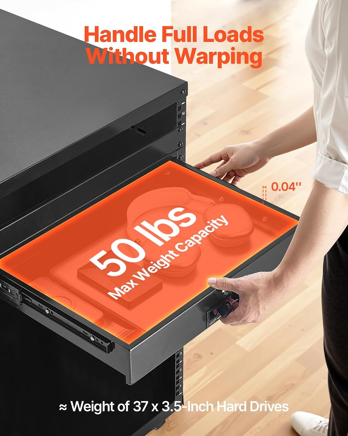 image:imageVEVOR 4U Rack Drawer Lockable Server Cabinet Case 138 Depth Server Rack Mount Drawer for 19 Network EquipmentDJAV Rack or Cabinet Enclosure 50 lbs Max Load with Cable Management Holes2U