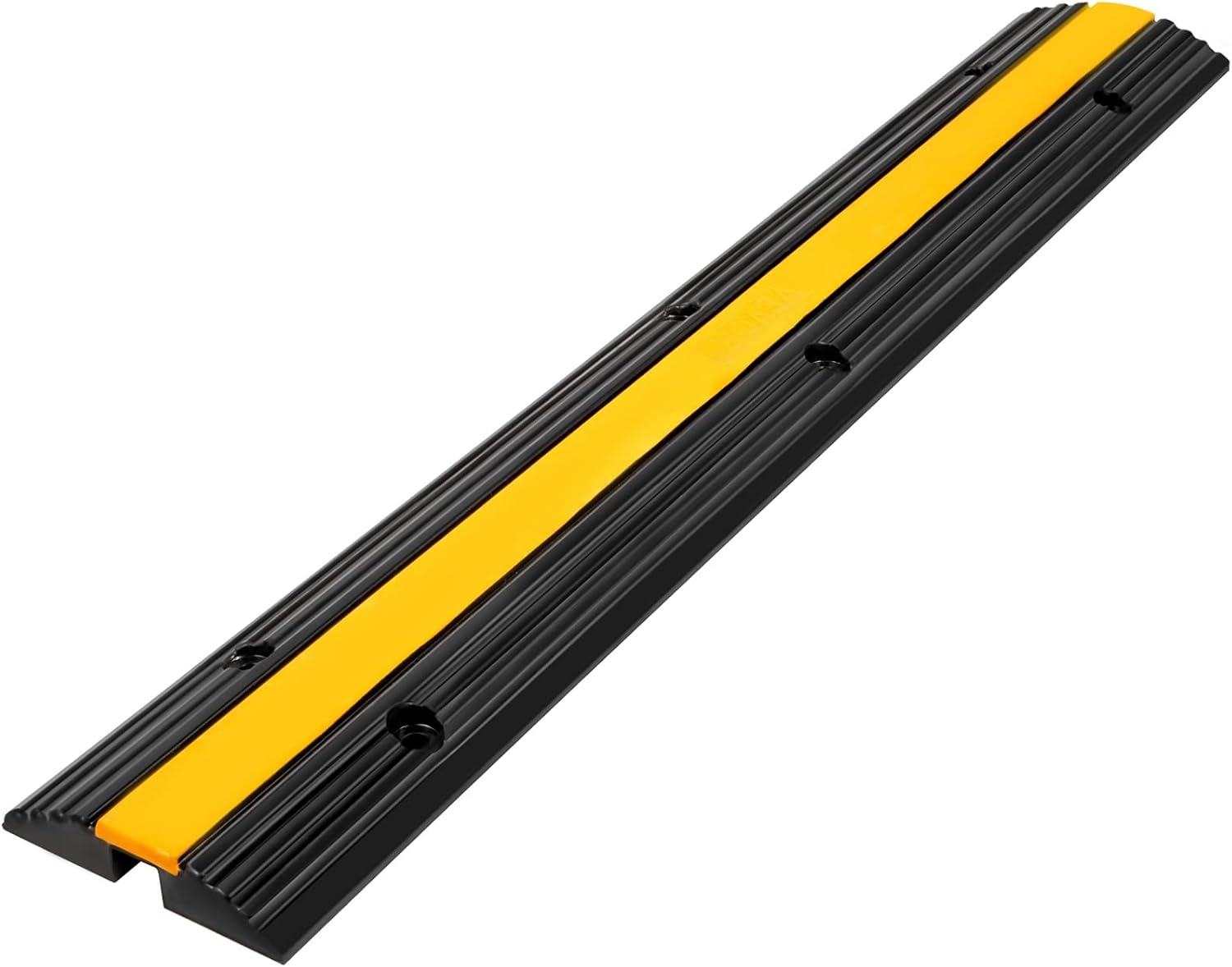 image:imageVEVOR 5 Channel Rubber Cable Protector Ramp Heavy Duty 22000 lbsaxle Capacity Wire Hose Cord Cover Ramp ADA Compliant Driveway Road Hump Traffic Speed Bump wFlipOpen Top Cover1 Channel4PCS
