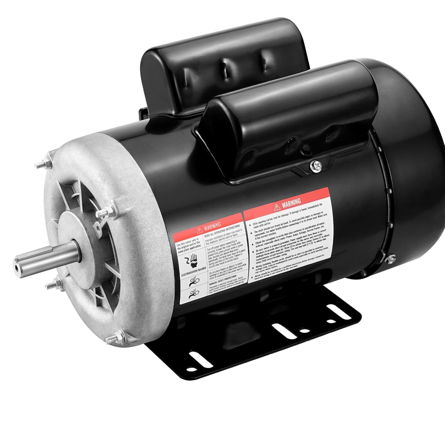 image:imageVEVOR 5 HP Electric Motor 3450RPM Air Compressor Motor CWCCW Rotation 0875 inch Shaft Diameter 225inch Shaft Length 1014Nm Torque SinglePhase 230V TEFC Cooling1
