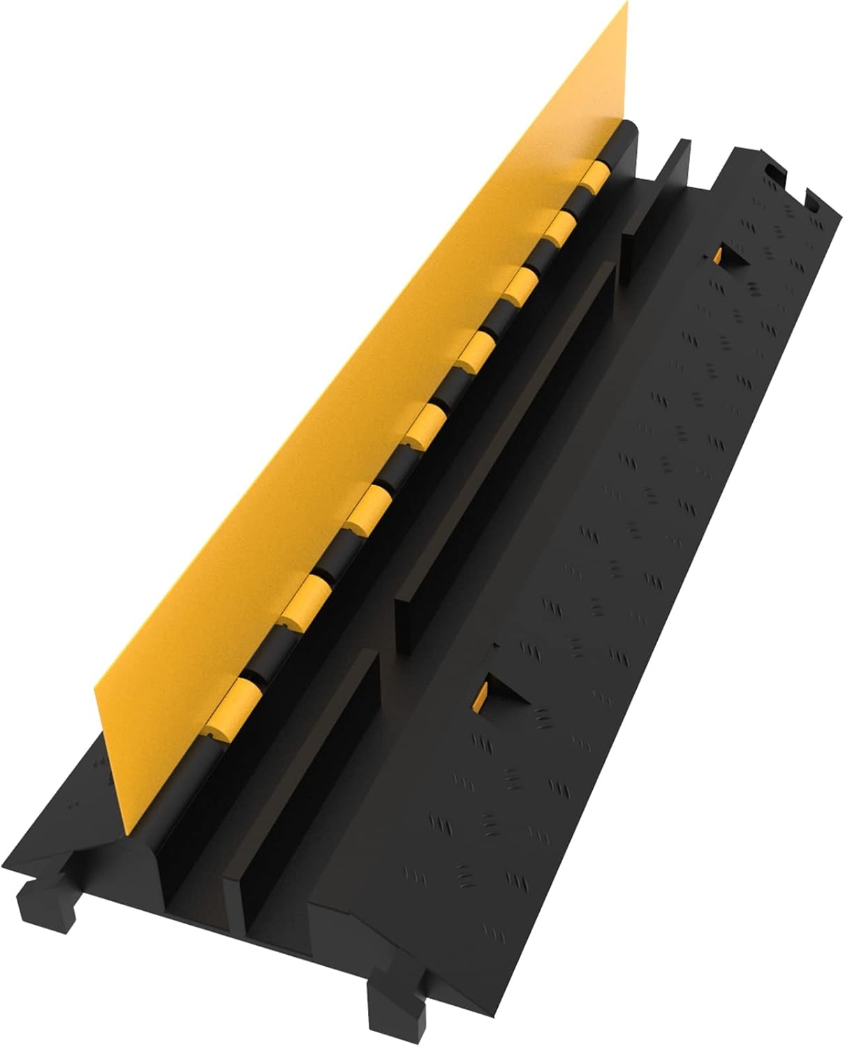 image:imageVEVOR 5 Pack Rubber Cable Protector Ramp 2 Channel Heavy Duty 66000 lbs Load Capacity Cable Wire Cord Cover Ramp Speed Bump Driveway Hose Cable Ramp Protective Cover 2Channel 5 Pack66000 lbs4 Pcs